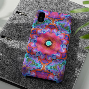 Psychedelische Hippie-Blume Rosa Blau und Orange Case-Mate iPhone Hülle