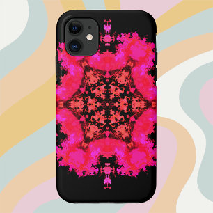 Psychedelische Hippie-Blume Rosa und Schwarz Case-Mate iPhone Hülle