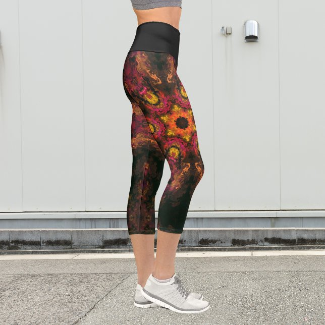 Psychedelische Hippie Gelb Leggings Rot und Orange (Von Creator hochgeladen)