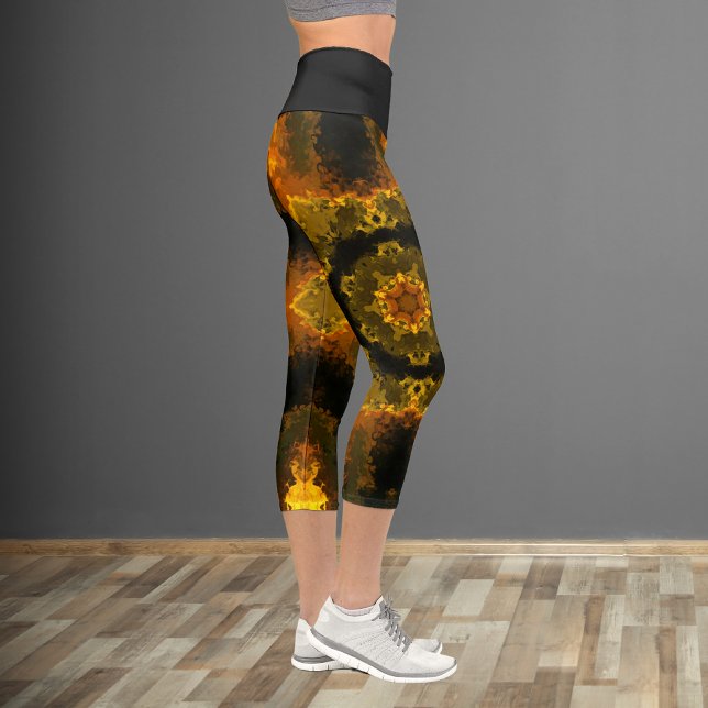 Psychedelische Hippie Gelbe und Schwarze Leggings (Von Creator hochgeladen)