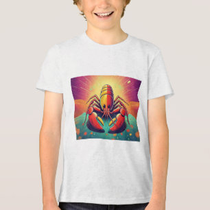 Psychedelische Hummer-Ozean-Kunst Tri-Blend Shirt