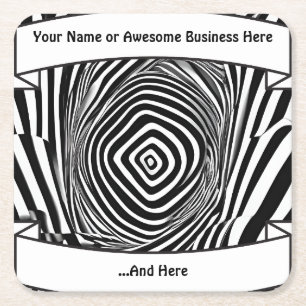 Psychedelische Illusion 4" Rechteckiger Pappuntersetzer