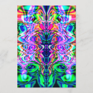 Psychedelische Irisierende Einladungskarte Einladung