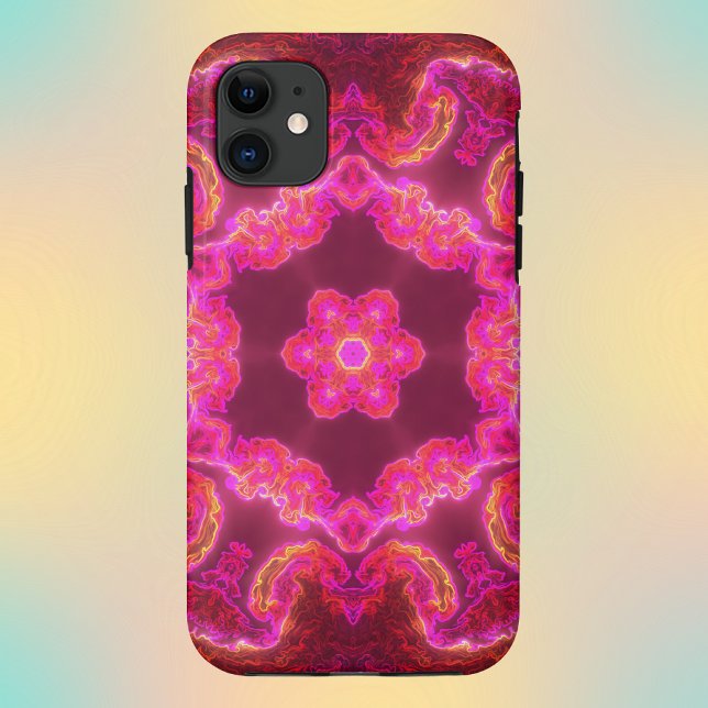 Psychedelische Kaleidoskop-Blume Rosa und Grün Case-Mate iPhone Hülle (Von Creator hochgeladen)