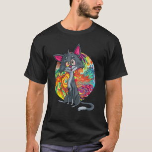 Psychedelische Katze Bunte Katze Kätzchen Trippy K T-Shirt
