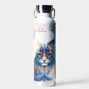 Psychedelische Katze Kupfer Vakuum isolierte Flasc Trinkflasche