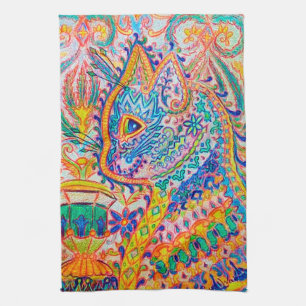 Psychedelische Katze, Louis Wain Geschirrtuch