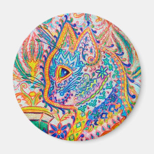 Psychedelische Katze, Louis Wain Magnet