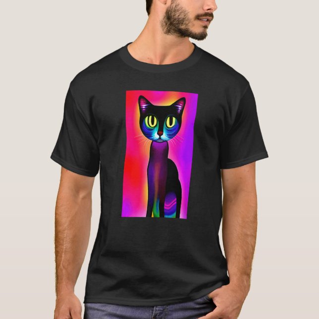 psychedelische Katze T-Shirt (Vorderseite)