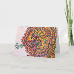 Psychedelische Katze von Louis Wain Karte