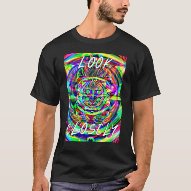 Psychedelische Katzen Oversized T-Shirt (Vorderseite)