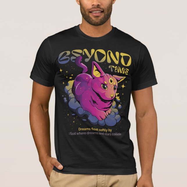 Psychedelische Kosmische Katze - Beyond Time T-Shi T-Shirt (Vorderseite)
