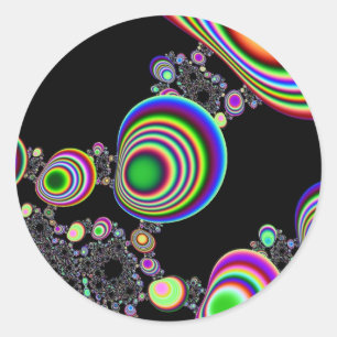 Psychedelische Kräuselung Runder Aufkleber