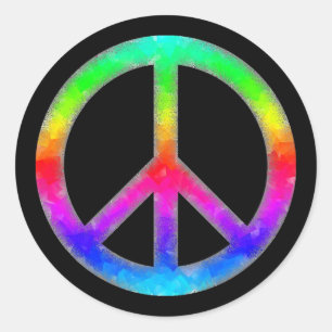 Psychedelische Krawatte-Dye Peace Sign Stickers (S