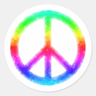 Psychedelische Krawatte-Dye Peace Sign Stickers (w
