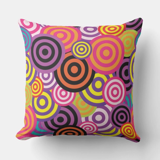 Psychedelische Kreise Kissen (Vorderseite)