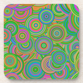 Psychedelische Kreise Plastikuntersetzer Getränkeuntersetzer
