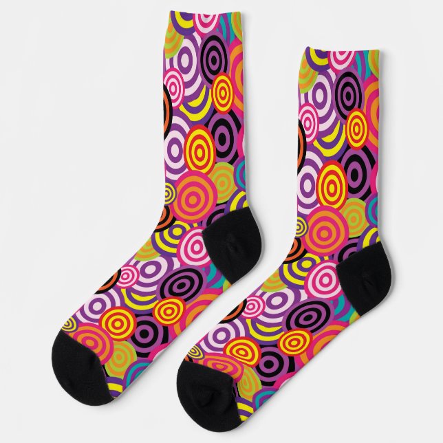 psychedelische Kreise Socken (Linkes Detail)