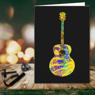 Psychedelische Kunst Akustikgitarre Musikinstrumen Karte