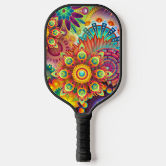 Psychedelische Kunst Retro Pickleball Schläger