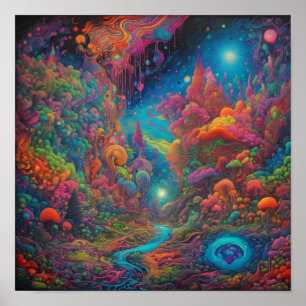 Psychedelische Landschaft Poster
