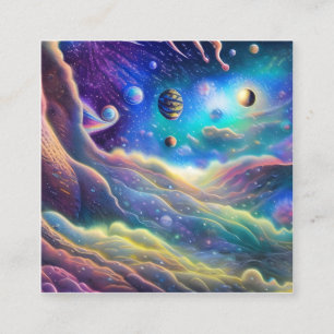 Psychedelische Landschaft Quadratische Visitenkarte