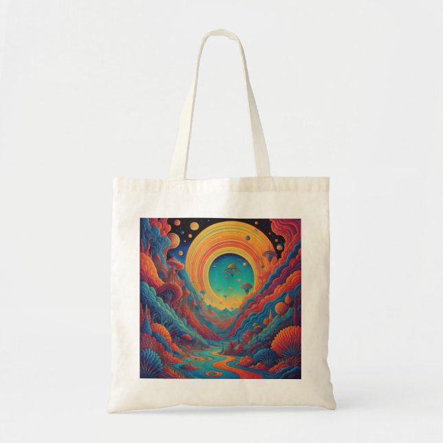 Psychedelische Landschaftsreise Tragetasche (Vorne)