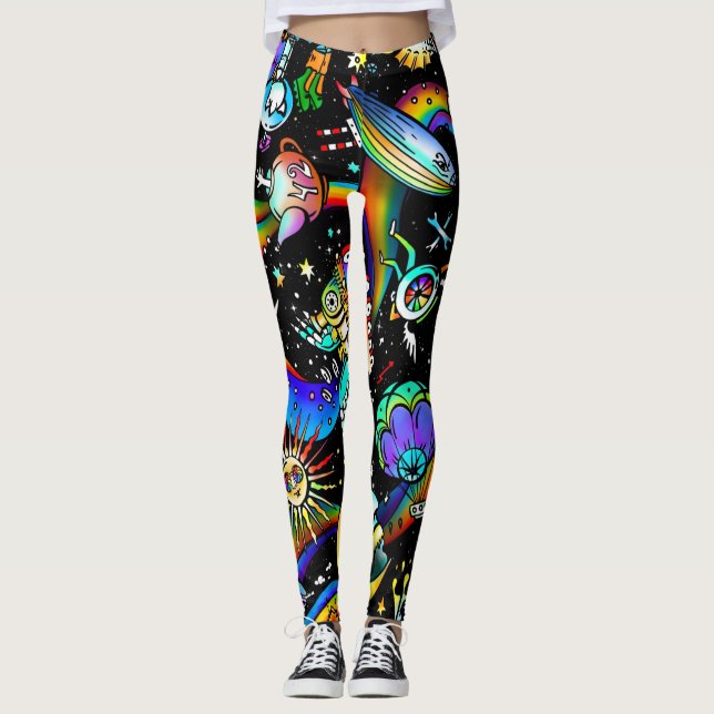 Psychedelische Leggings (Vorderseite)