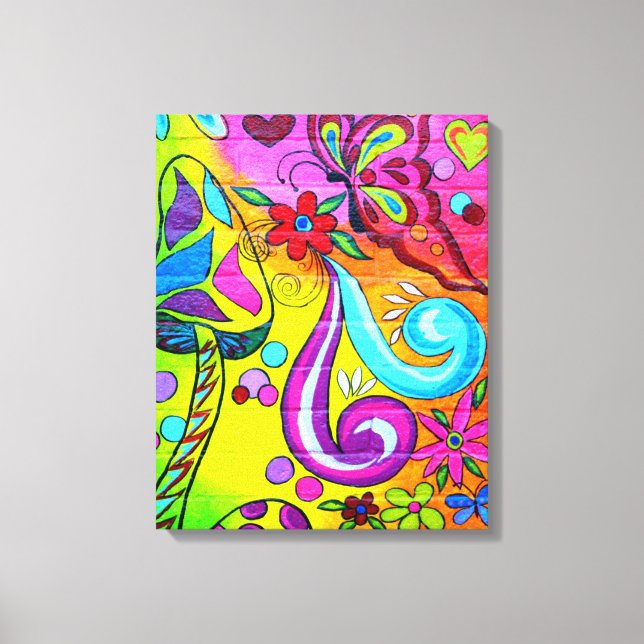 Psychedelische Leinwand des Hippie-Schmetterlings  (Vorderseite)