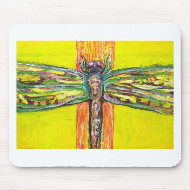 Psychedelische Libelle im Paradies Mousepad (Vorne)