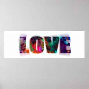 Psychedelische Liebe bunt Typografy Poster Art