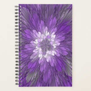 Psychedelische lila Blumen-Abstract-Fraktal-Kunst Planer