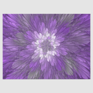 Psychedelische lila Blumen-Abstract-Fraktal-Kunst Seidenpapier