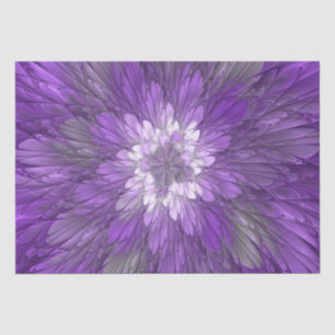 Psychedelische lila Blumen-Abstract-Fraktal-Kunst Seidenpapier