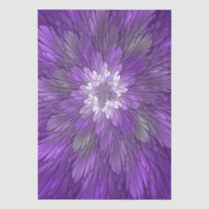 Psychedelische lila Blumen-Abstract-Fraktal-Kunst Seidenpapier