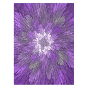 Psychedelische lila Blumen-Abstract-Fraktal-Kunst Tischdecke