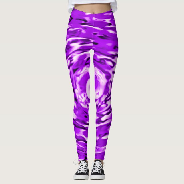 Psychedelische lila Krawatten-Muster-Leggings Leggings (Vorderseite)