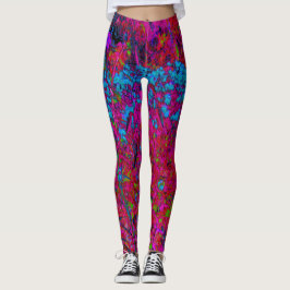 Psychedelische Lila Lily Blume Magenta Garden Leggings