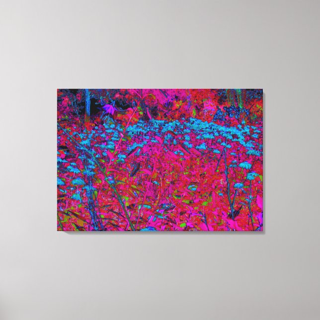 Psychedelische Lila Lily Blume Magenta Garden Leinwanddruck (Vorderseite)