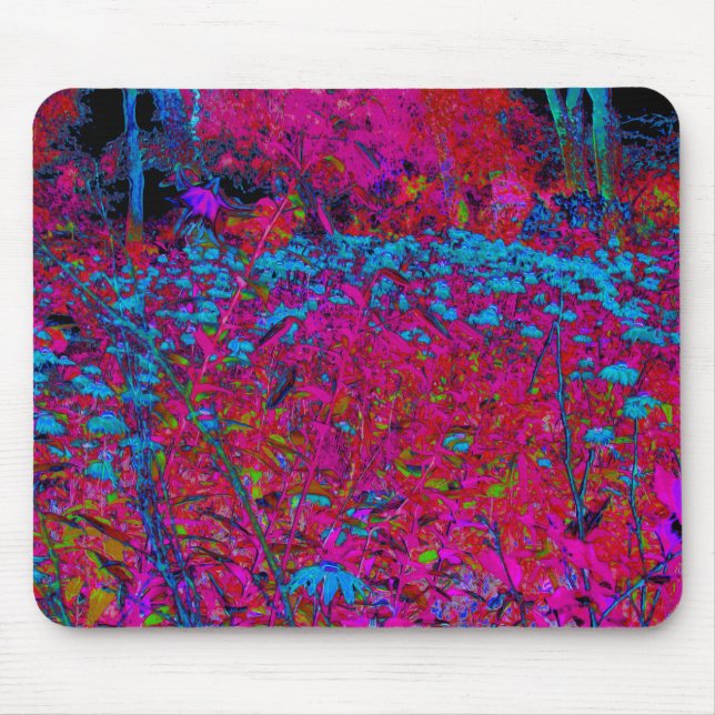 Psychedelische Lila Lily Blume Magenta Garden Mousepad (Vorne)