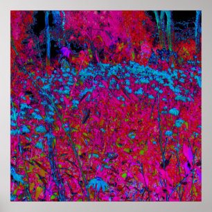 Psychedelische Lila Lily Blume Magenta Garden Poster