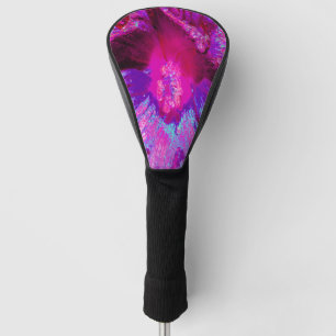 Psychedelische lila und magenta Hibiskusblüte Golf Headcover