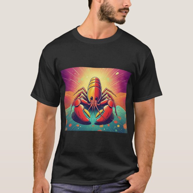 Psychedelische Lobster Art T-Shirt (Vorderseite)