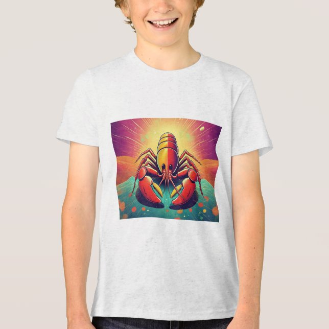 Psychedelische Lobster Art Tri-Blend Shirt (Vorderseite)
