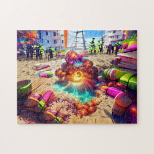 Psychedelische Luftballons Willkommen Zuhause Puzz Puzzle