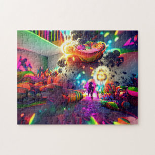 Psychedelische Luftballons Willkommen Zuhause Puzz Puzzle