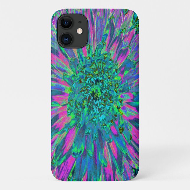 Psychedelische Magenta, Aqua und Limettengrüne Dah Case-Mate iPhone Hülle (Rückseite)
