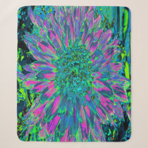 Psychedelische Magenta, Aqua und Limettengrüne Dah