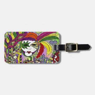Psychedelische Mardi Gras Feder Maske Gepäckanhänger
