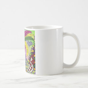 Psychedelische Mardi Gras Feder Maske Tasse